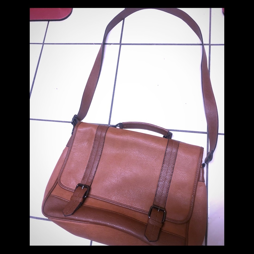 Call it Spring brown briefcase w/multiple pockets